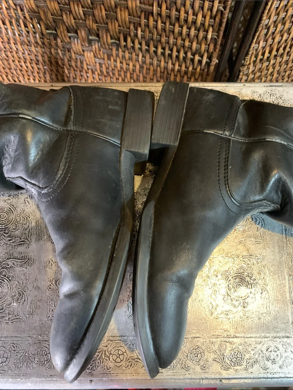 Ariat Black Leather Cowboy Boots Size 8.5B Men’s